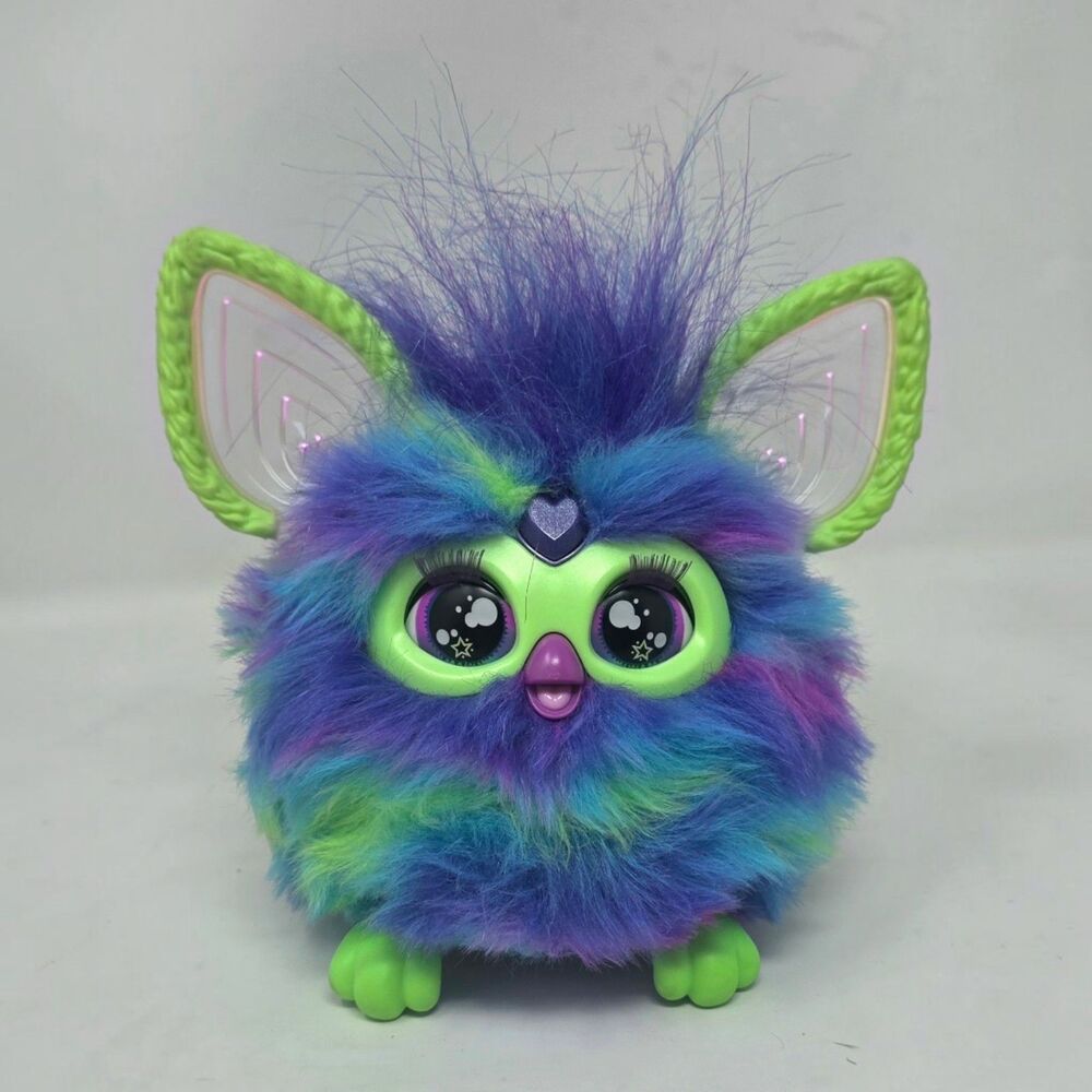 FURBY Galaxy Edition Purple & Green Interactive Light Up Dancing Plush Toy 2023